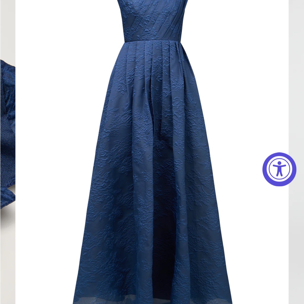 Theia Strapless Blue Dress